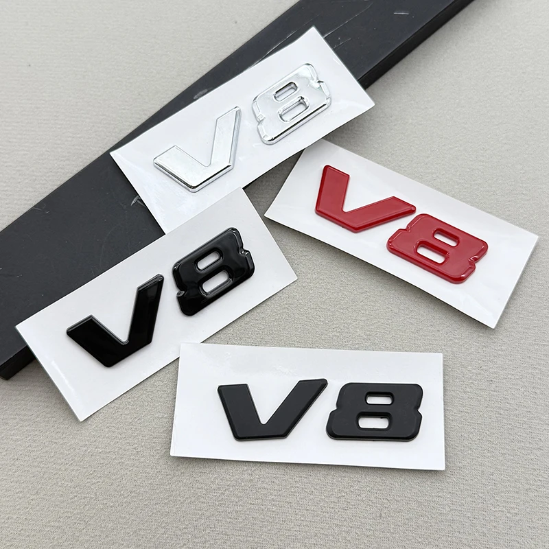 3D ABS Chrome Letters Car Fender Side Badge Sticker V8 Emblem Logo Decals  For Mercedes G Class S600 W222 S500 W140 CL600 CLS63