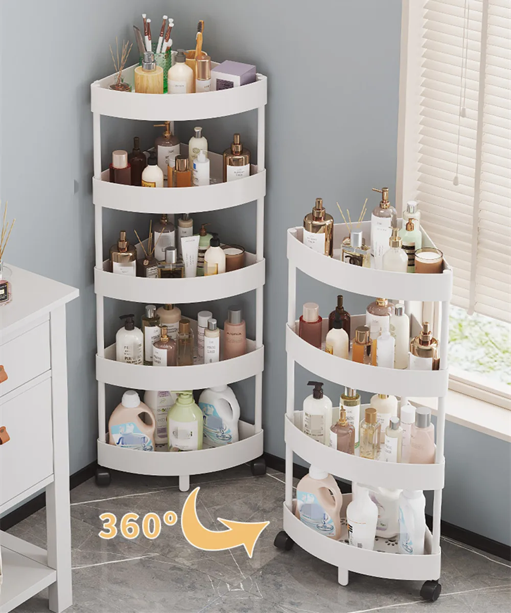 

Movable Bathroom Corner Triangle Shelf Floor-standing Multi-storey Bathroom Bathroom Storage Shelf Corner Storage Cabinet