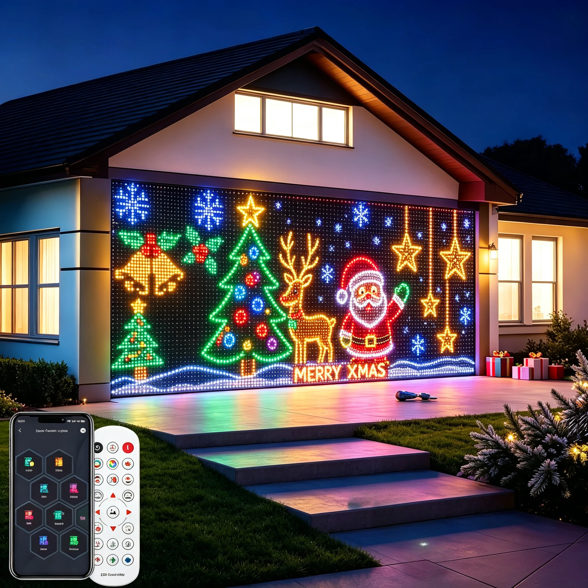 Net Lights Flexible Matrix Grid Lights RGBIC LED Net Light Indoor Outdoor Patio Wedding Festival Holiday Christmas Decoration