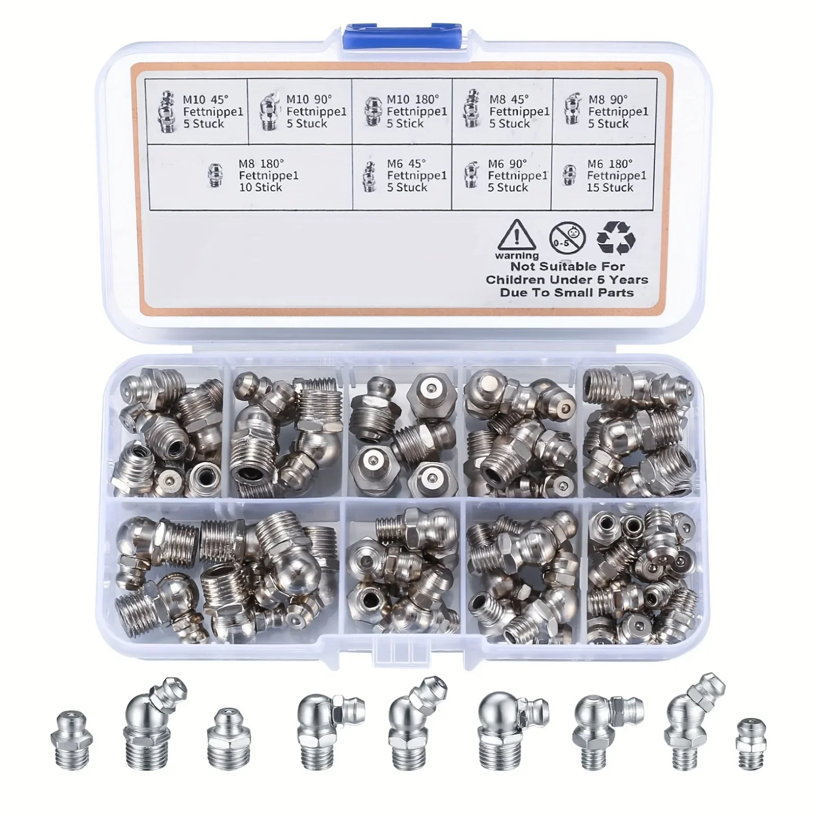Le kit d'installation de graissage inclut des interfaces de graissage droites et inclinées, spécialement conçues pour la lubrification.