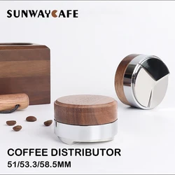 51/53.3/58.5mm Three Angled Slope Coffee Distributor Stainless Steel Adjustable Height Coffee Leveler Espresso Tamper