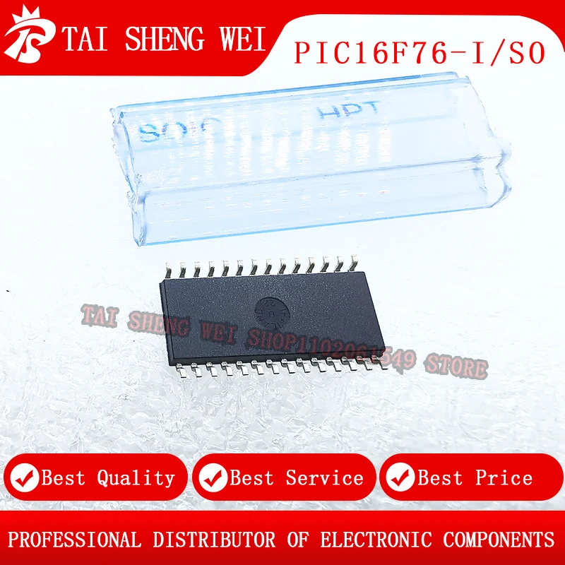 5 pcs, new PIC16F76-I/SO PIC16F76 package SOP-28 8-bit microcontroller-MCU microcontroller flash memory
