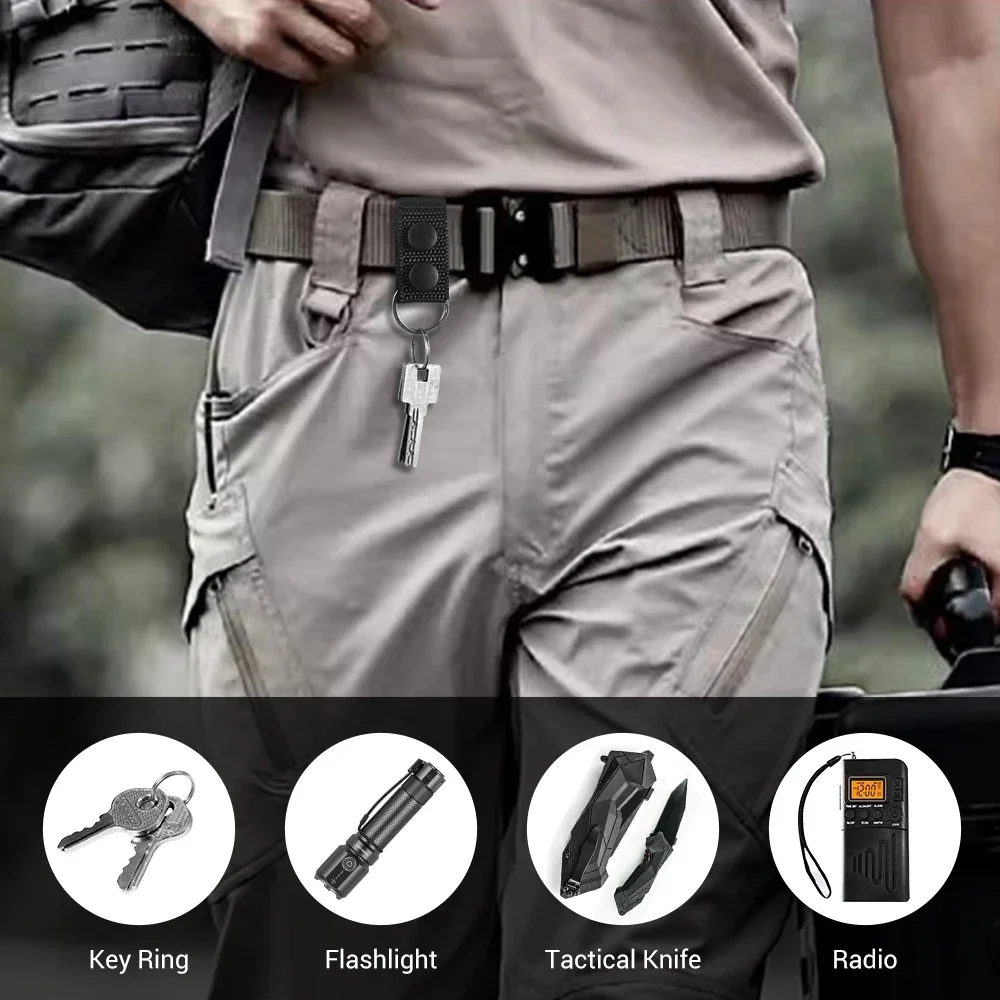 

Tactical Belt Accessories Thickened Nylon Double Buckle Holder Outdoor Hunting Portable Belt Keeper for Key Flashlight