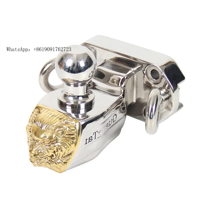 ZAIQU Prado قناع أسد السيارة من الفولاذ المقاوم للصدأ وصلة مقطورة الإنقاذ على الطرق الوعرة مع حلقة قاعدة وملحقات خطاف سحب الكرة