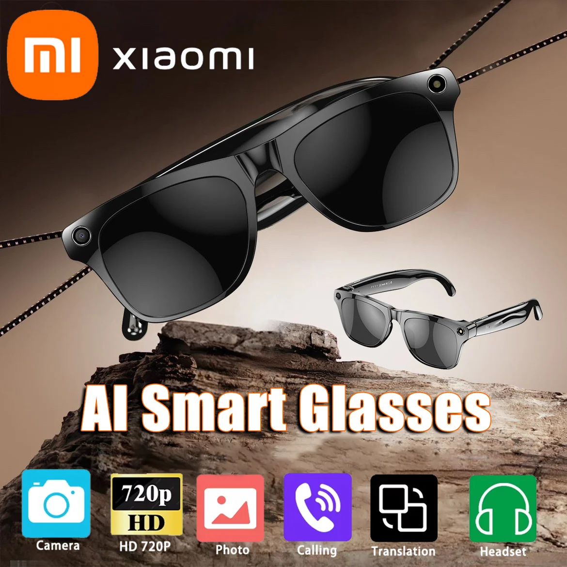 

XIAOMI 4K HD AI Smart Glasses Chat 260Mah Battery Voice Assistant Control GPT 100MP Camera Bluetooth Call Smart Glasses