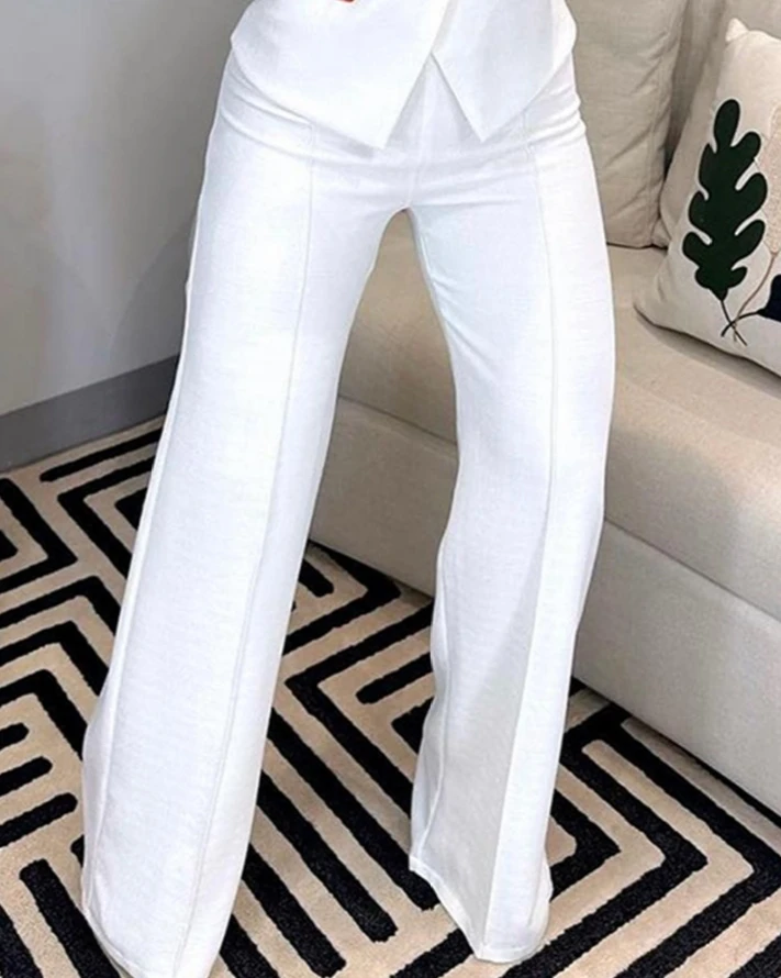 2024 Spring Summer for Women's Hot Selling Jumpsuit New Style Square Neck Fake Two Piece Buttoned Design Straight Leg Jumpsuit