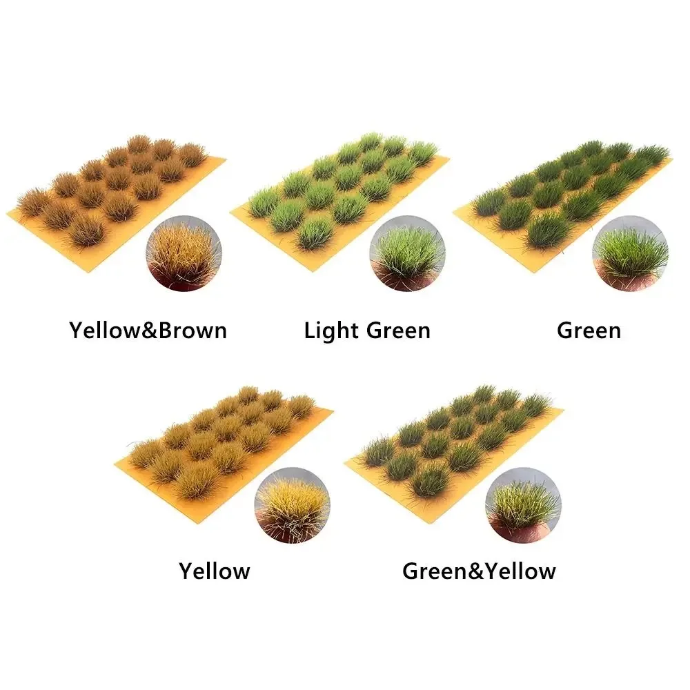 15pcs Height 8mm Miniature Artificial Static Grass Tuft Model HO N Railway Train Layout Diy Military Wargame Scenery for Diorama