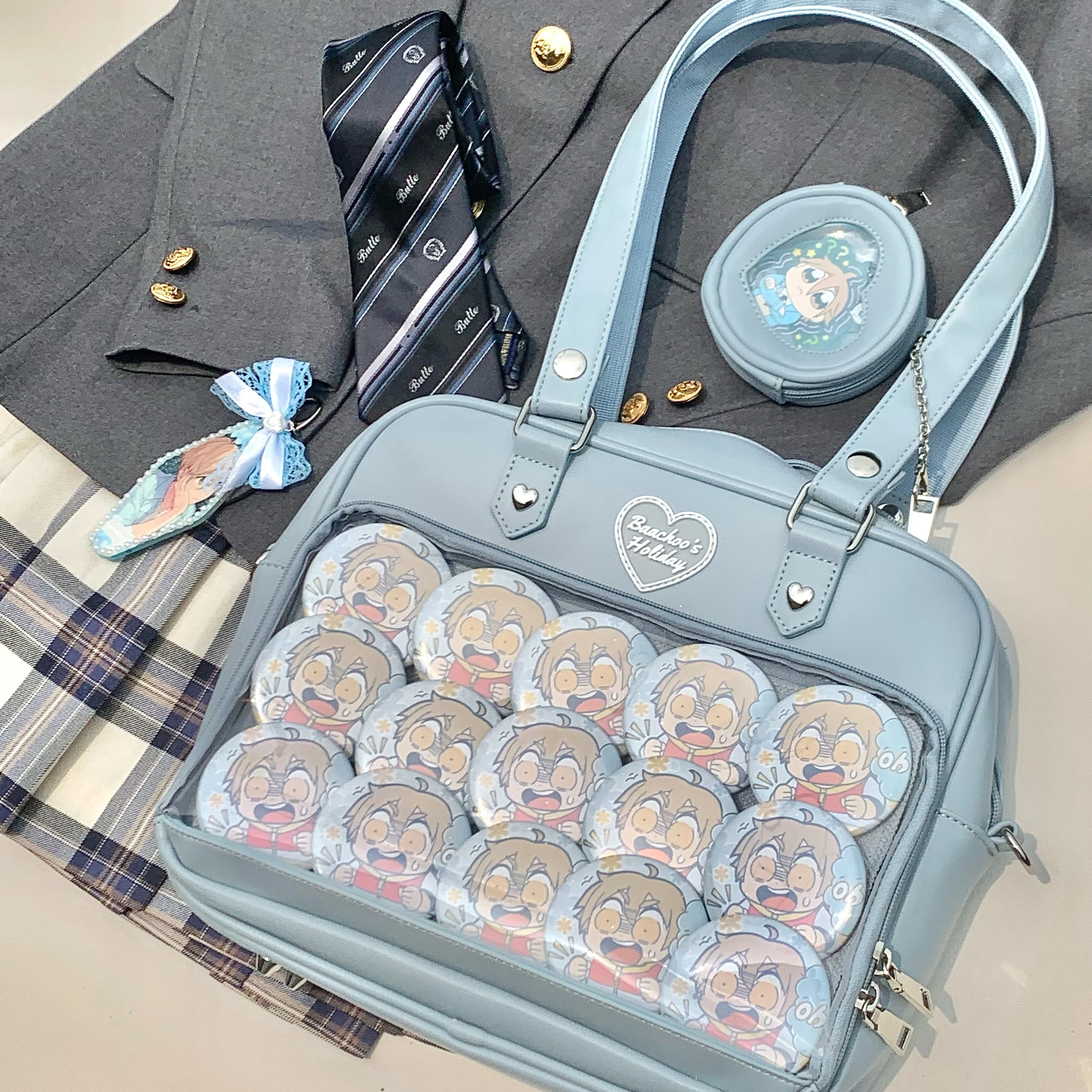 JIAERDI Lolita Heart White Handbag Women New Japanese Style Kawaii Pu Leather Ita Bags Female Harajuku Sweet Tote Bolso Mujer