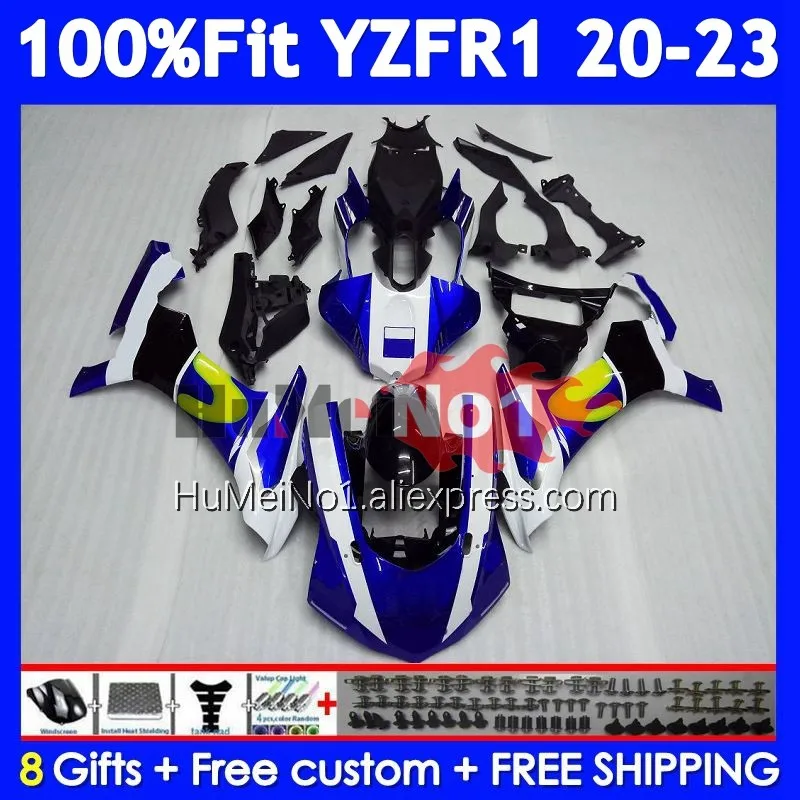 Injection For YAMAHA YZF R1 R 1 1000 YZF-R1 YZFR1 20 21 22 23 24  371No.3 Movistar Blue YZF1000 2020 2021 2022 2023 2024 Fairing