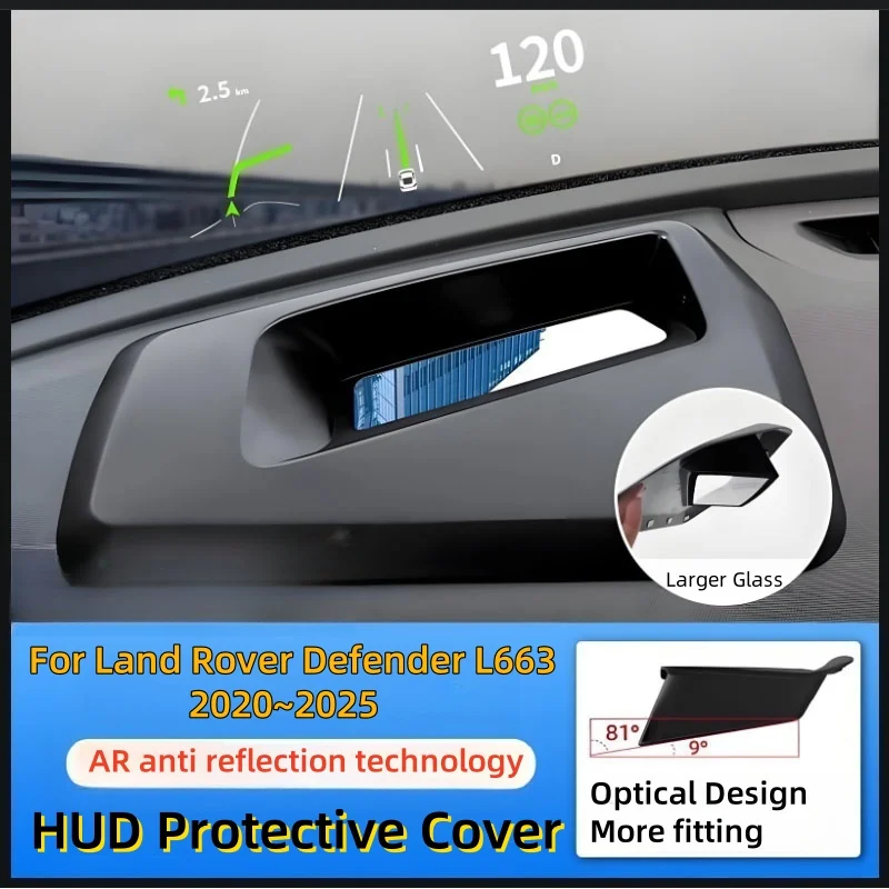 

Car HUD Display Protective Cover For Land Rover Defender L663 2020~2024 2025 Dustproof Head Up Reflective Screen Car Accessories