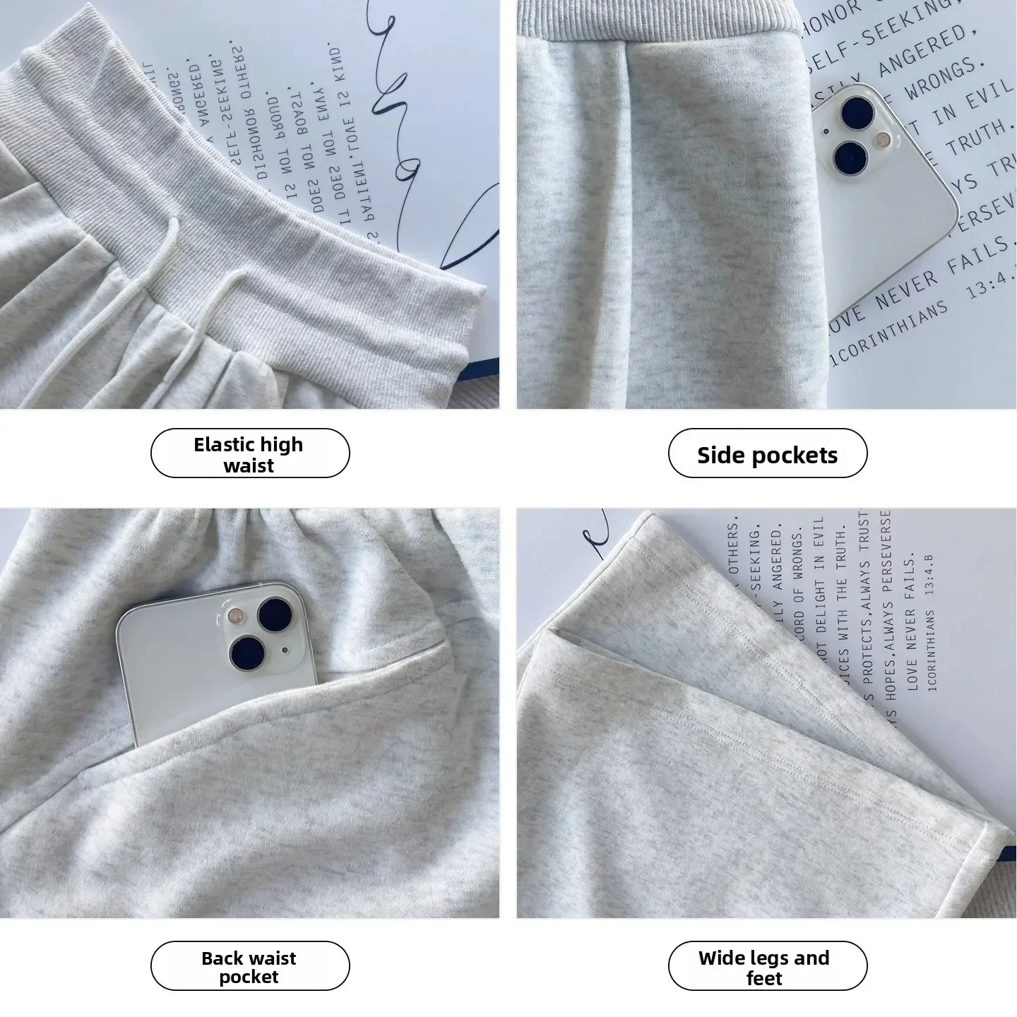 الأمريكية الرجعية الأزرق الداكن الرباط مطوي Sweatpants المرأة منخفضة الخصر فضفاض ثنى واسعة الساق السراويل الرياضية الخريف جديد