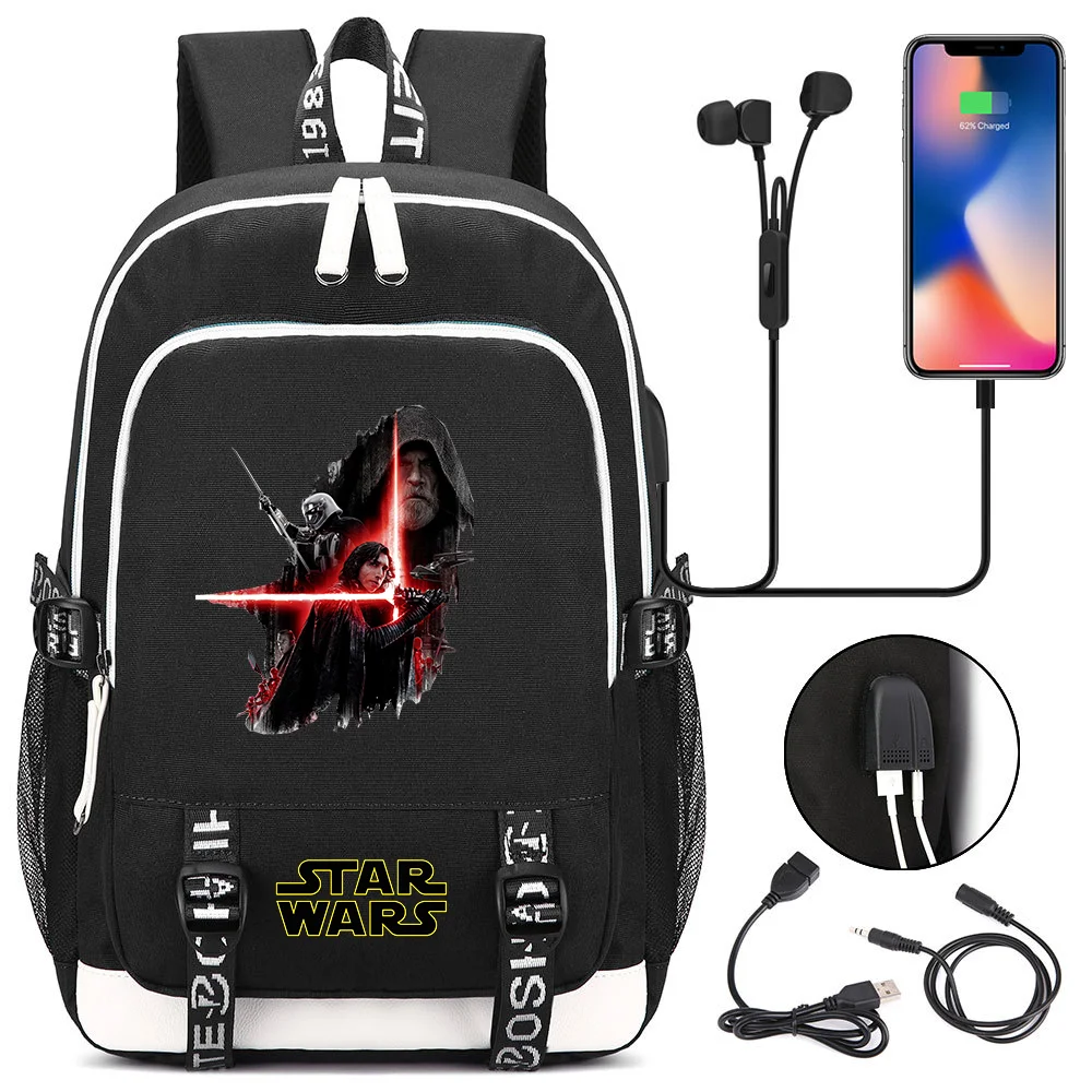 Star Wars School Bags For Teenager USB Charging Laptop Backpack Cartoon Boys Girls Book Bag Mochila Bag