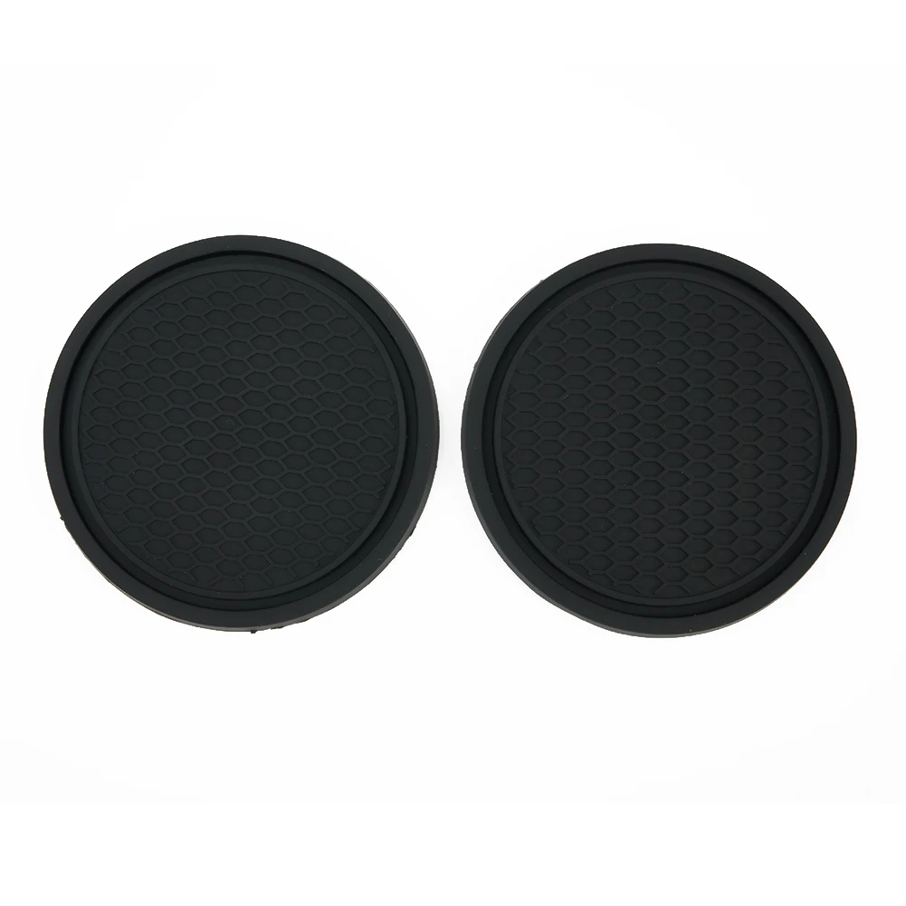 Acessórios de Interior para Carros e Caminhões: Porta-Copos de Silicone Pretos com Acabamento Simples, Estilo Ferramenta, para Reposição