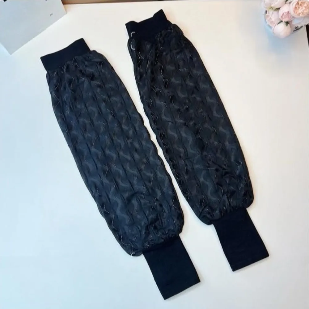 Mangas de protección solar transpirables para brazos, guantes sin dedos antiquemaduras solares de manga larga de seda helada de verano estilo francés elegante