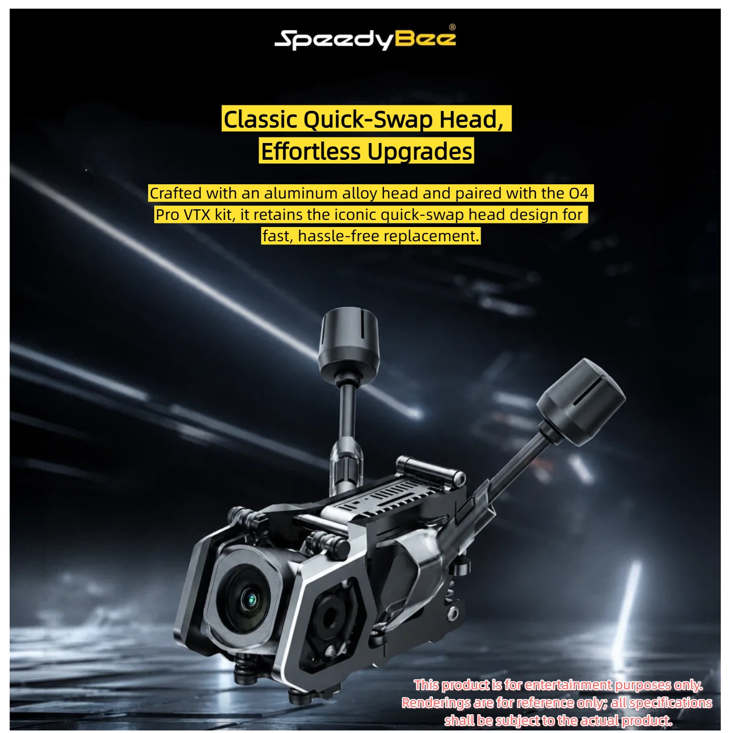 SpeedyBee Aluminum alloy head for Bee25, Master 3X and Master5 V3 with O4 Pro Air Unit  for FPV Aerial Shooting Device DIY Parts