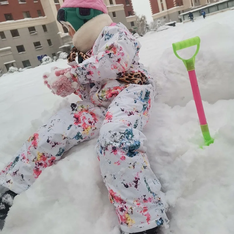 Kids Snowboard Wear,One-Piece Boys Skiing Suits,Winter Waterproof Windproof Children's Snow Jumpsuits,Fleece Girls Skiing Suits