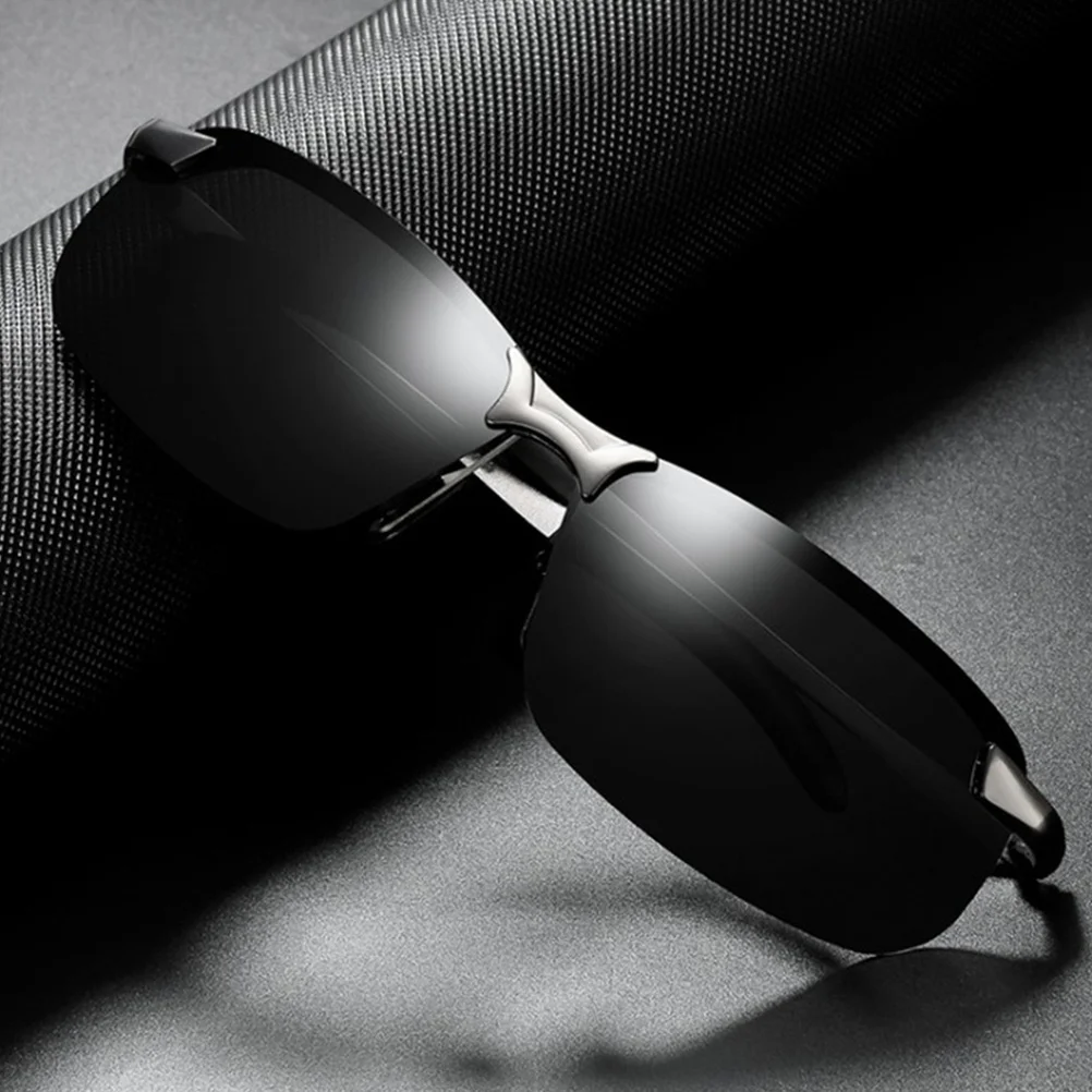 

Men Polarized Night Driving Glasses Large Size Black Frame Metal Frame Anti Glare Lens Riding Sunglasses