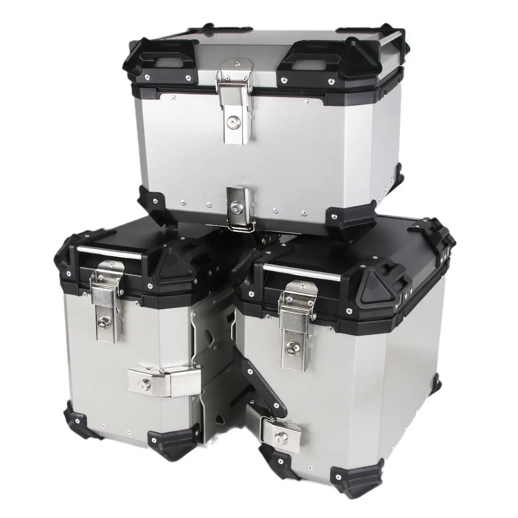 

35L Motorcycle Luggage Large Corner Aluminum Alloy Side Storage Box Universal Waterproof Anti-Collision Retrofit/Upgrade Travel