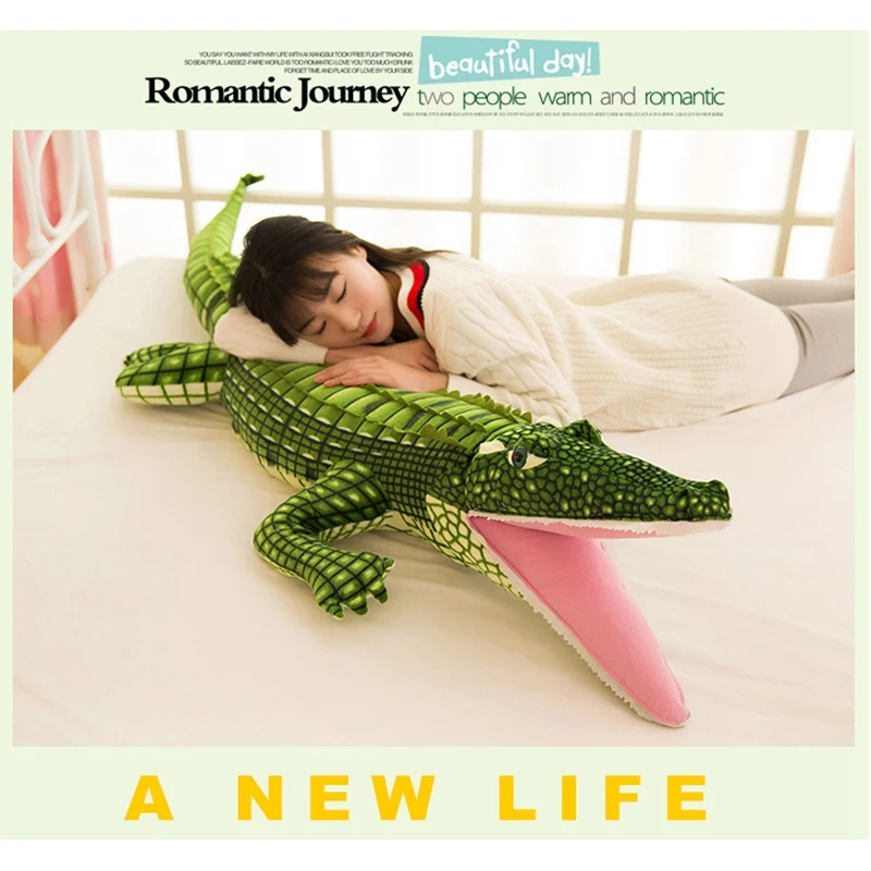 Jouet en peluche alligator pour enfants, animal en peluche, vraie vie, poupées crocodile de simulation, oreiller créatif Kawaii, cadeaux pour enfants, 100cm