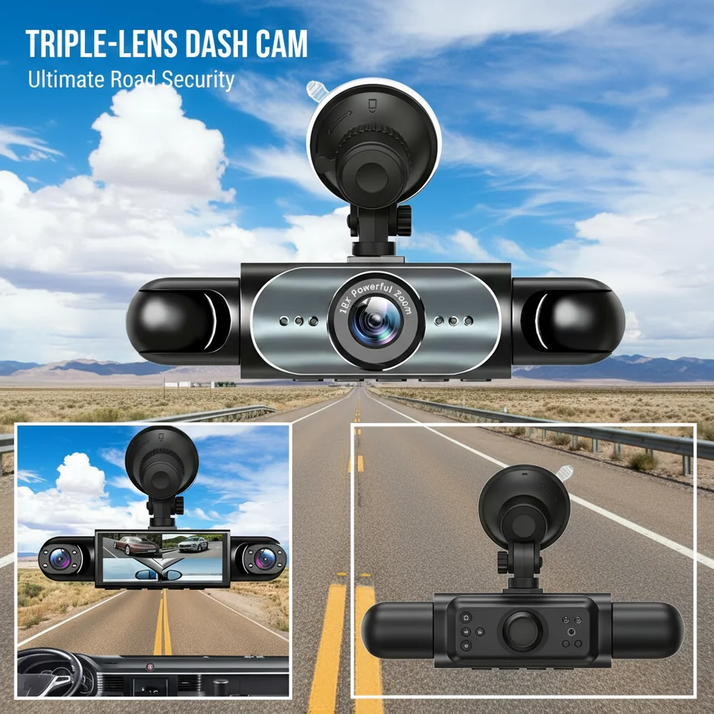 4 Channel 360° View Dash Cam 1080P 64GB Driving Recorder with Loop Recording 24H Parking Mode Full View Car Dashcam System