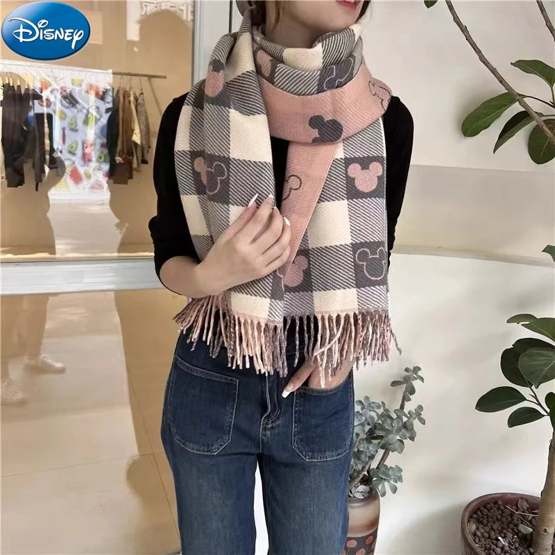 Disney Accessories Scarf Minnie Mouse Mickey Shawl Women Scarves Foulard Blanket Plush Ladies Wraps Christmas Gift Birthday Girl