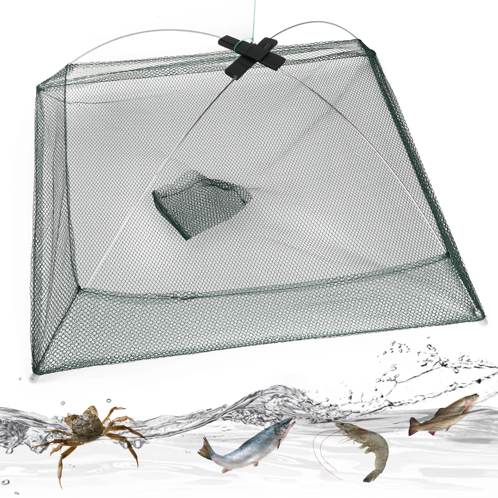 Umbrella Folding Net Nylon Fishing Net Make More Fish And Lobsters Swim Into Trap Ears Use It To Restock More Fish And Shrimp