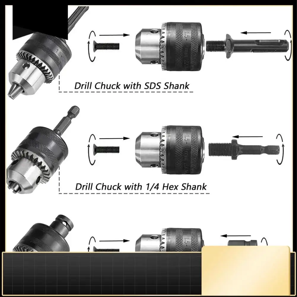 

1.5-13Mm Drill Chuck 1/2-20 UNF With SDS Plus Adapter And Collet Key Drill Chuck For Drilling Electric Drill Conversion-N37R