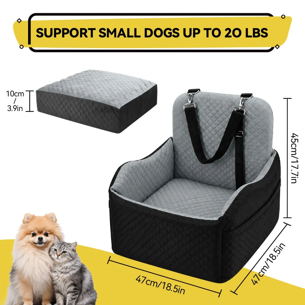 1 piece of pet supplies: car passenger seat booster sponge cushion, specially designed for small and medium-sized dogs, non-slip car pet cushion