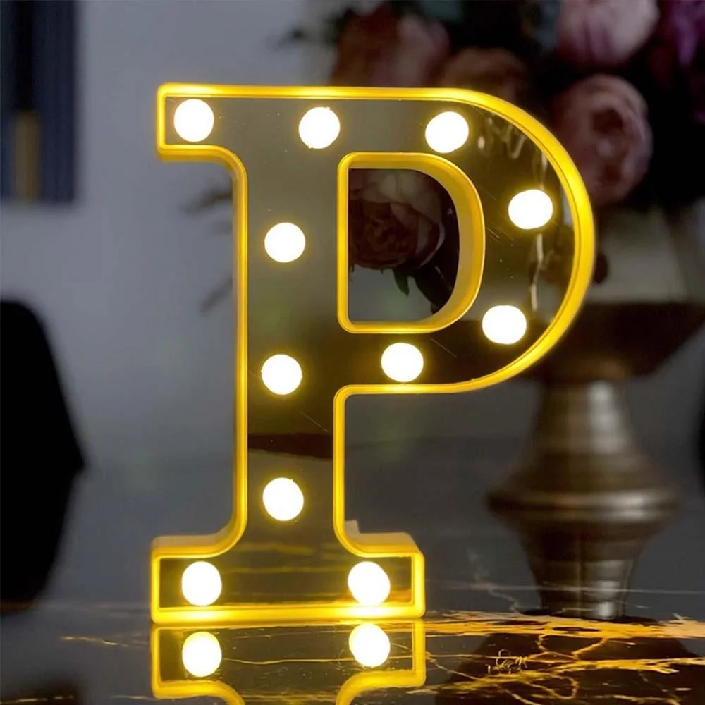 Decorative Led Illuminated 3d Letter P Big Size Organization Birthday, Marriage Proposal, Celebration