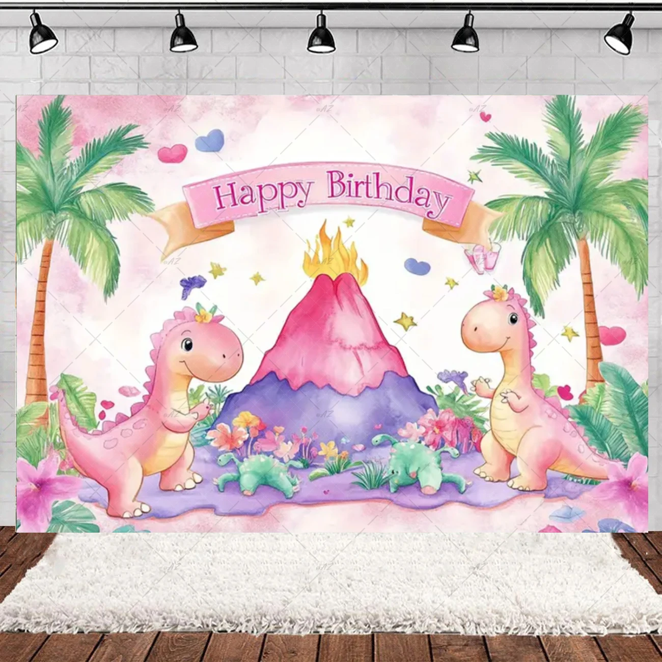 Cartoon Dinosaur Kids Birthday Party Backdrop Jurassic World Dino Poster Backgrounds For Baby Shower Boy Girl Children Gifts
