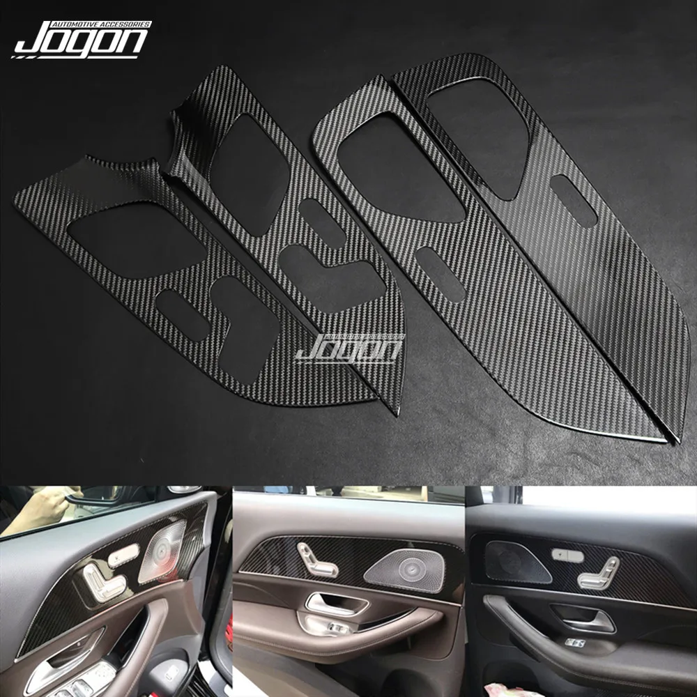 Carbon Fiber Front &Rear Door Armrest Seat Adjust Button Speaker Cover For Mercedes Benz GLE Class W167 GLE350 400 2020 GLS X167