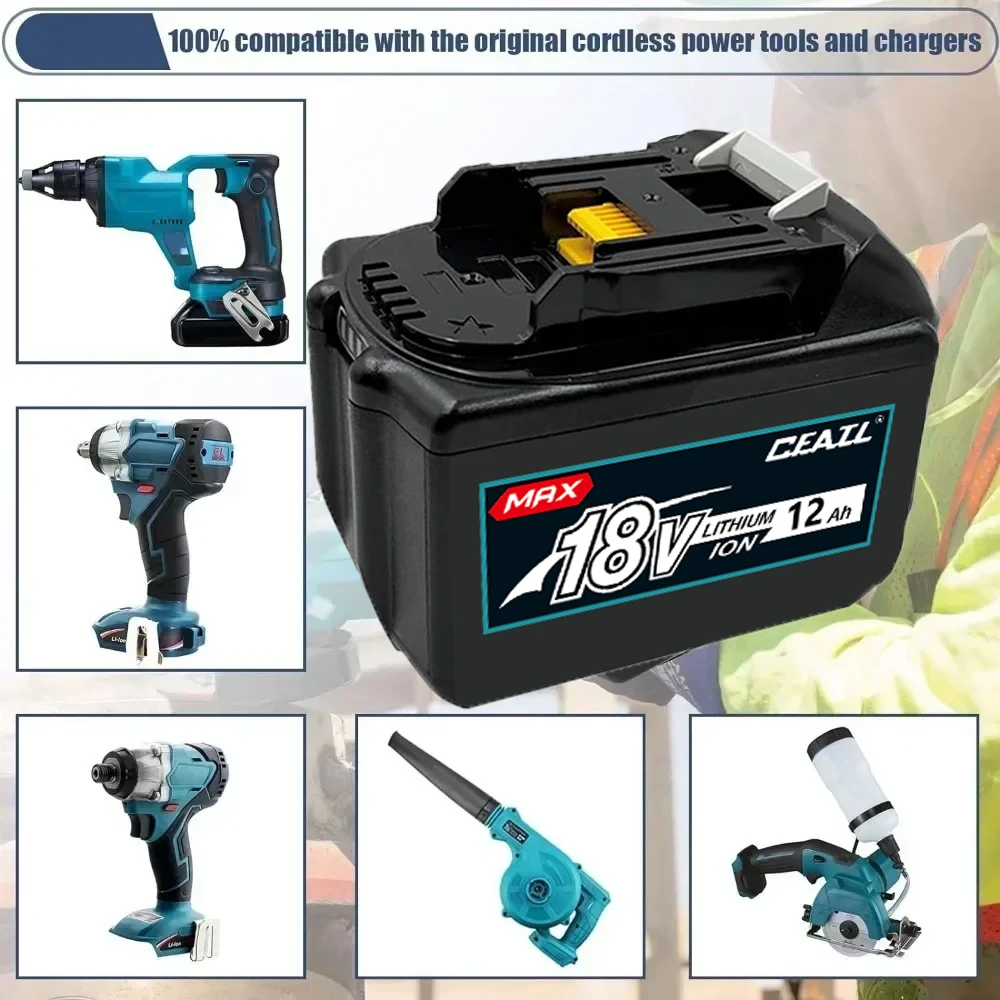 18V 12000mAh/15000mAh/18000mAh Battery, For Makita 18V Power Tool DDF487 DTW700 GBA404 DUC150Z DHR183Z - view 4