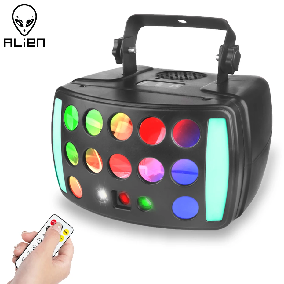 ALIEN DJ Disco Derby Beam 4IN1 Stage Light Red Green Laser Patterns Strobe Dynamic Marquee Effect Party Wedding Club Dance Lamp