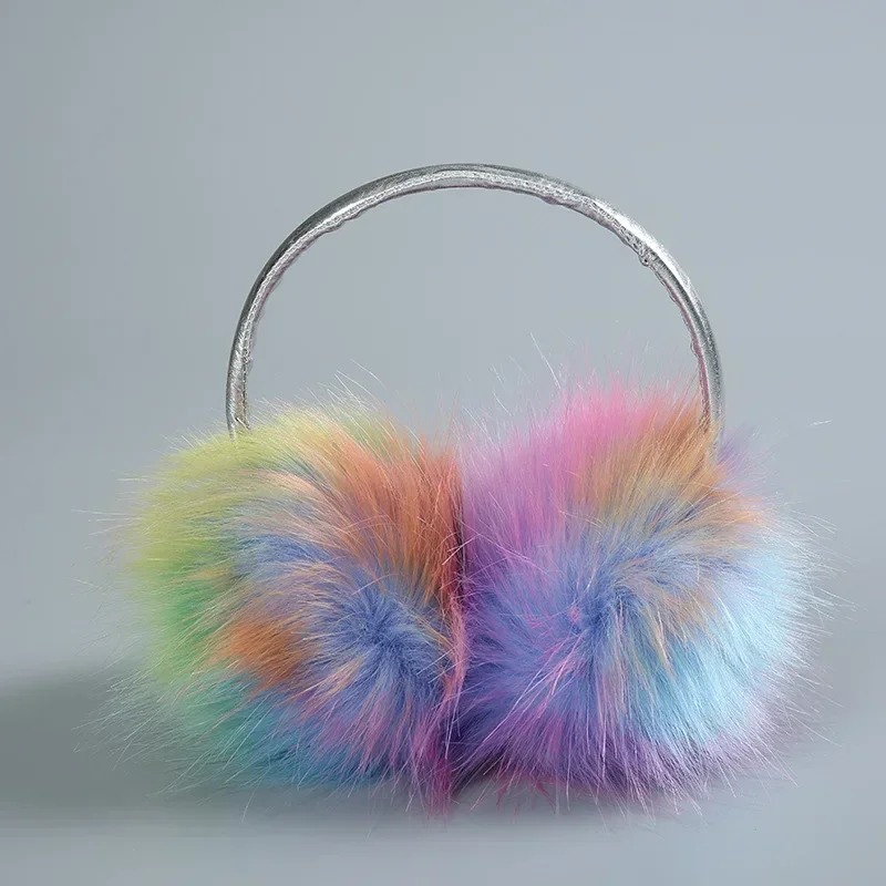 Colorful Warm Winter Earmuffs Fashion Color Cold-proof Imitation Rabbit Fur Top-mounted Fluffy Fairy Earmuffs Earmuffs Ear Muffs