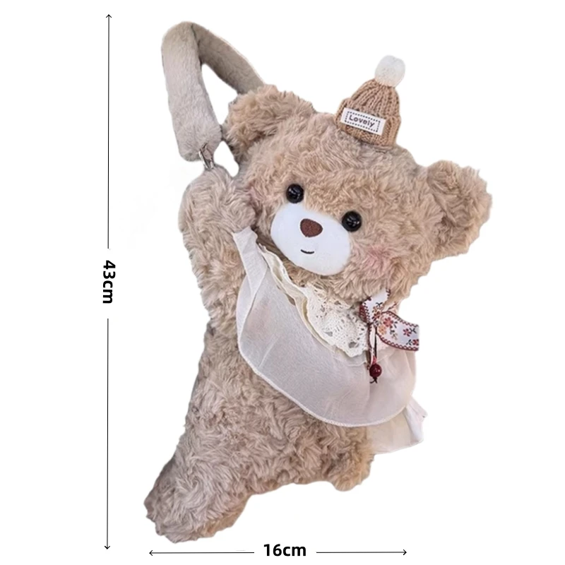 Cute Plush Bear HaCute Bear Plush Car Tissue Box Hanging Back‑seat Paper Holder Car Interior Ornament Decoration