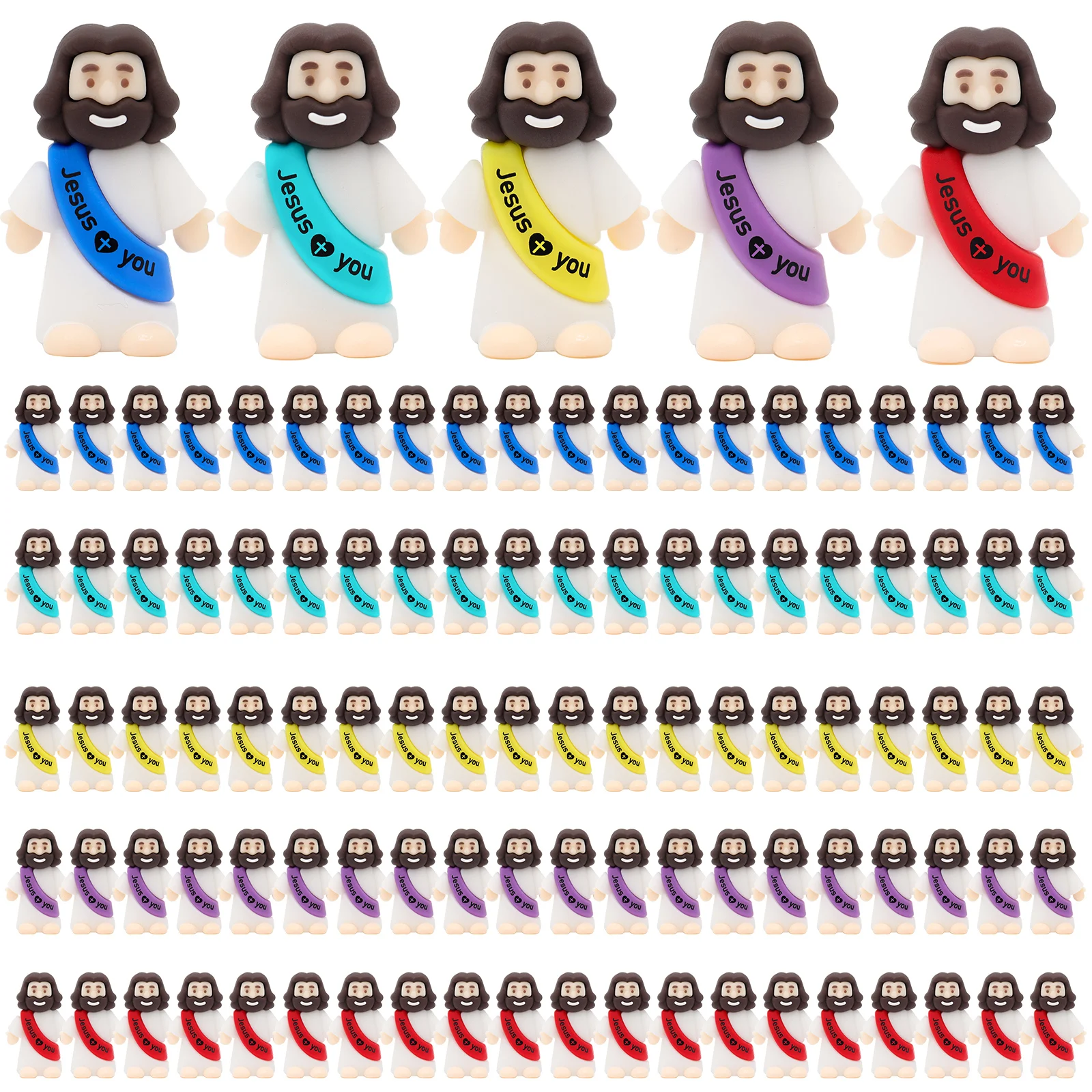 

100pcs Small Jesus Decorations Jesus Statues Desktop Decorations Party Gifts Decorations Savior Easter Gifts