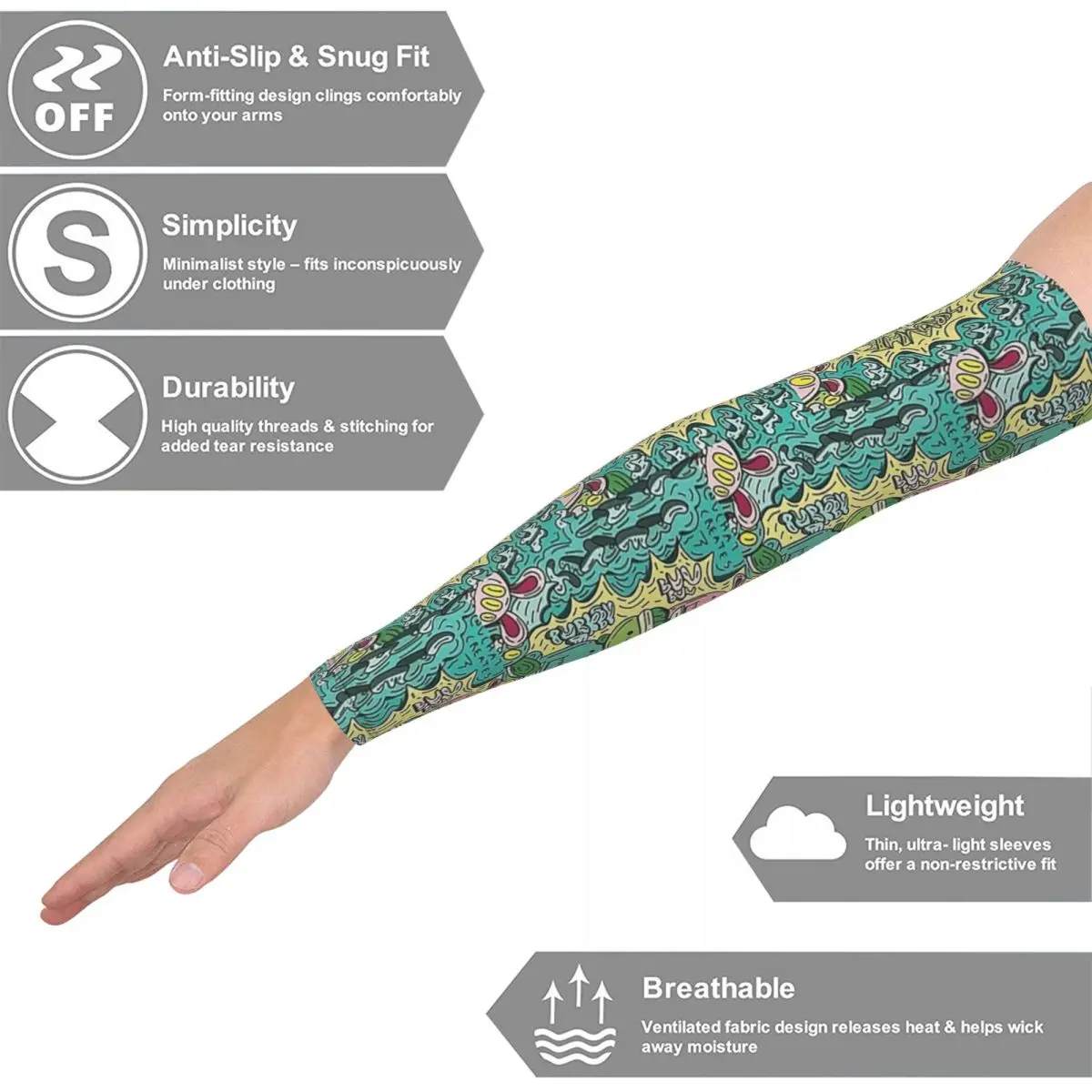 Zhc Zack 야외용 팔토시 자외선 차단 커버 여름 사이클링 타투 슬리브