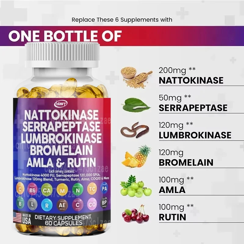 Enzyme Supplement Containing Bromelain Papaya Enzyme Rutin Extract Amla Magnesium Vitamin B6 and Vit C Capsules