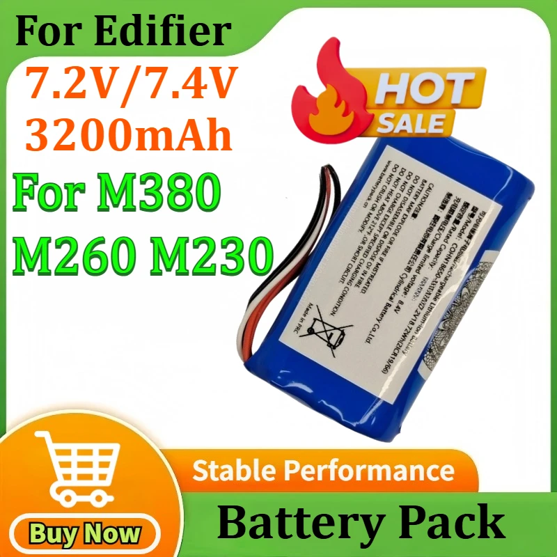 

For Edifier M380 M260 M230 Built-in Rechargeable Lithium-ion Battery Pack 7.2V/7.4V 3200mAh