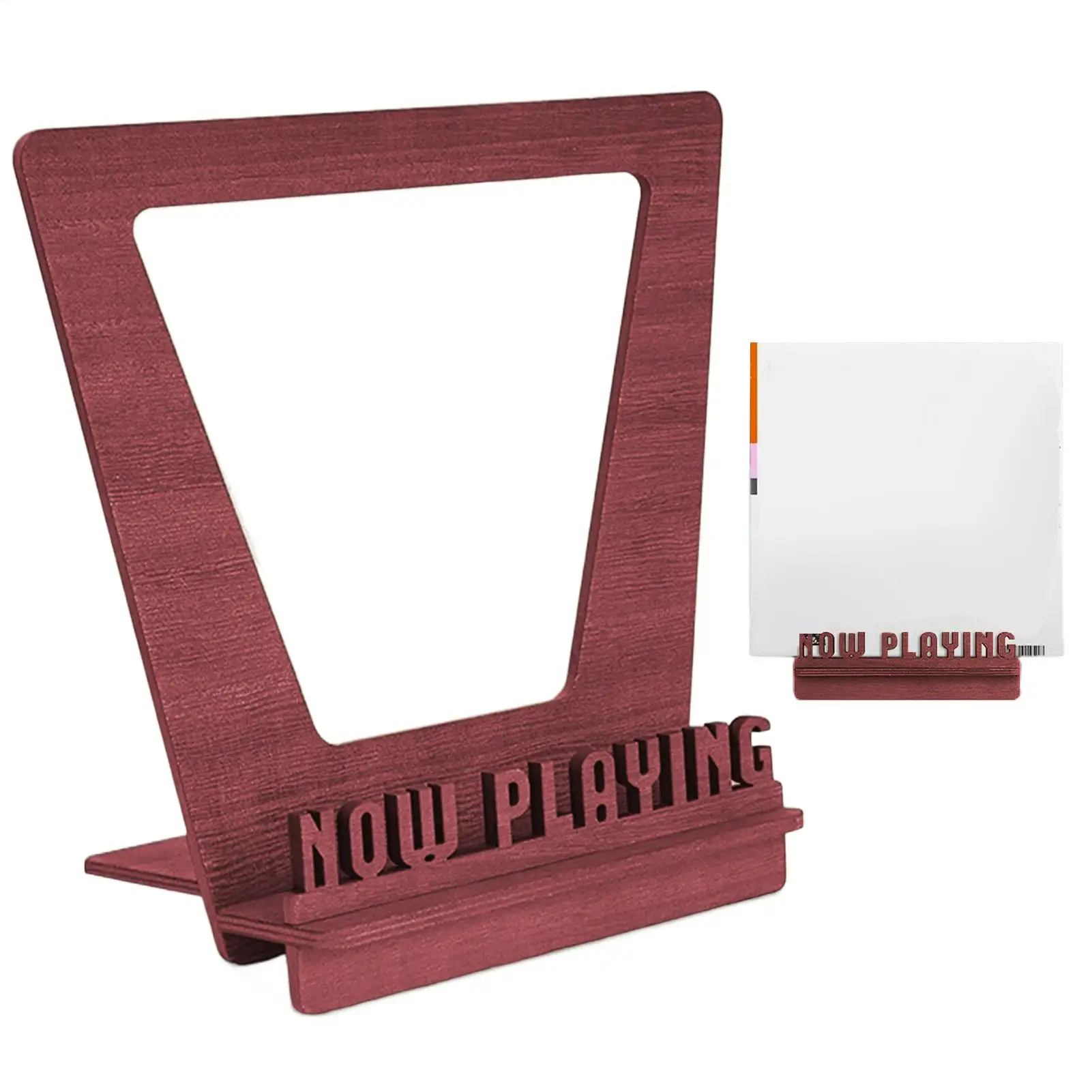 Wooden Record Holder Playing Wood Stand Record Storage Rack Album Storage Shelves Holds Up To 5 LP vinyl record display rack view 3