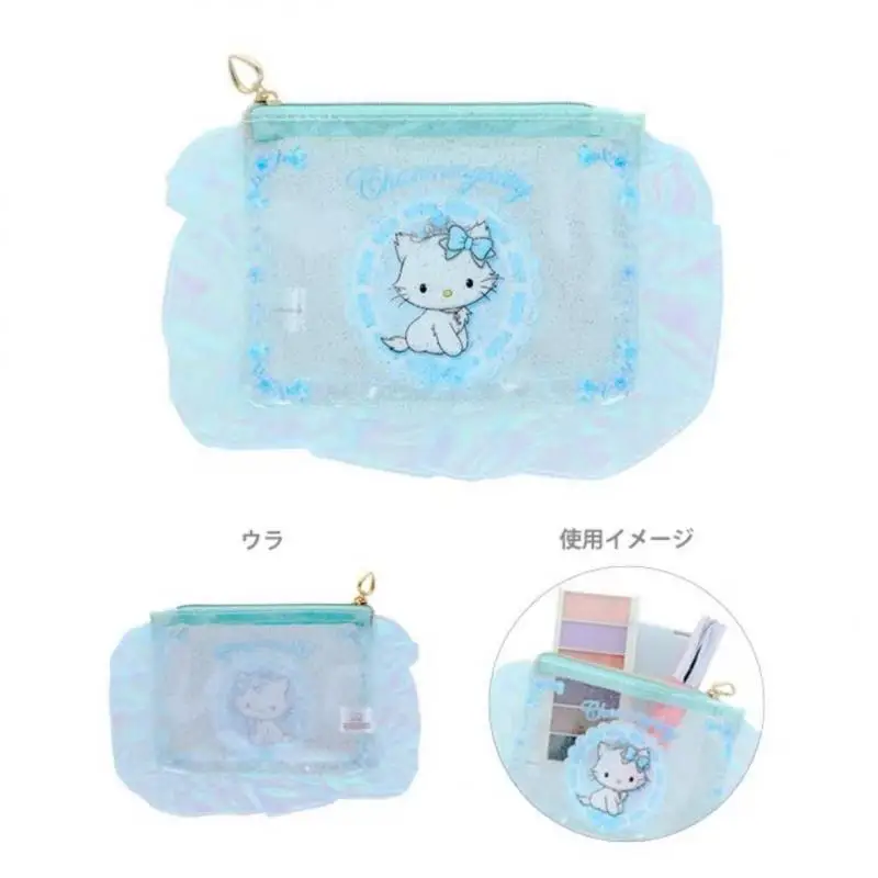 

Sanrio My Melody Hello Kitty мультфильм ПВХ сетка кружева с рюшами по краям косметички прозрачная сумка для хранения портмоне рождественские подарки