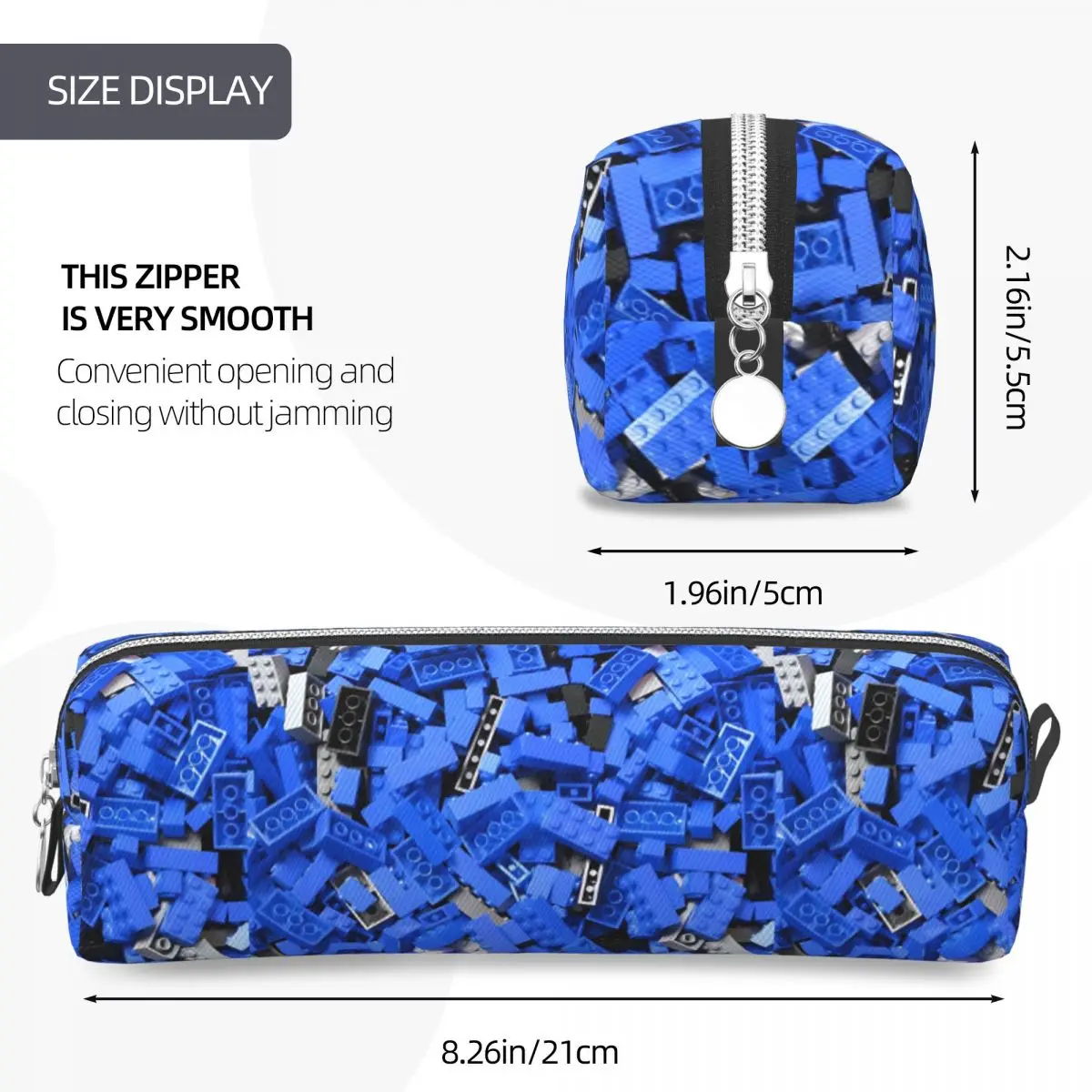 Building Blocks Loads Of Bricks Blue Pencil Cases Cute Pen Holder Pencil Bags Student Large Storage Office Gift Pencilcases