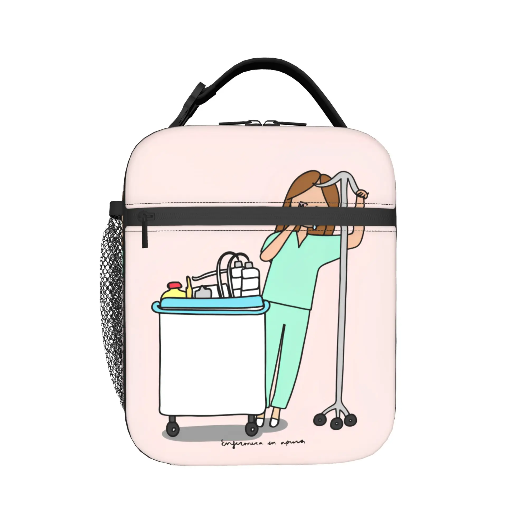 Sleep Nurse Enfermera En Apuros Medical Lunch Bag School Lunch Box For Adult Retro Print Thermal Lunch Bags Oxford Cooler Bag