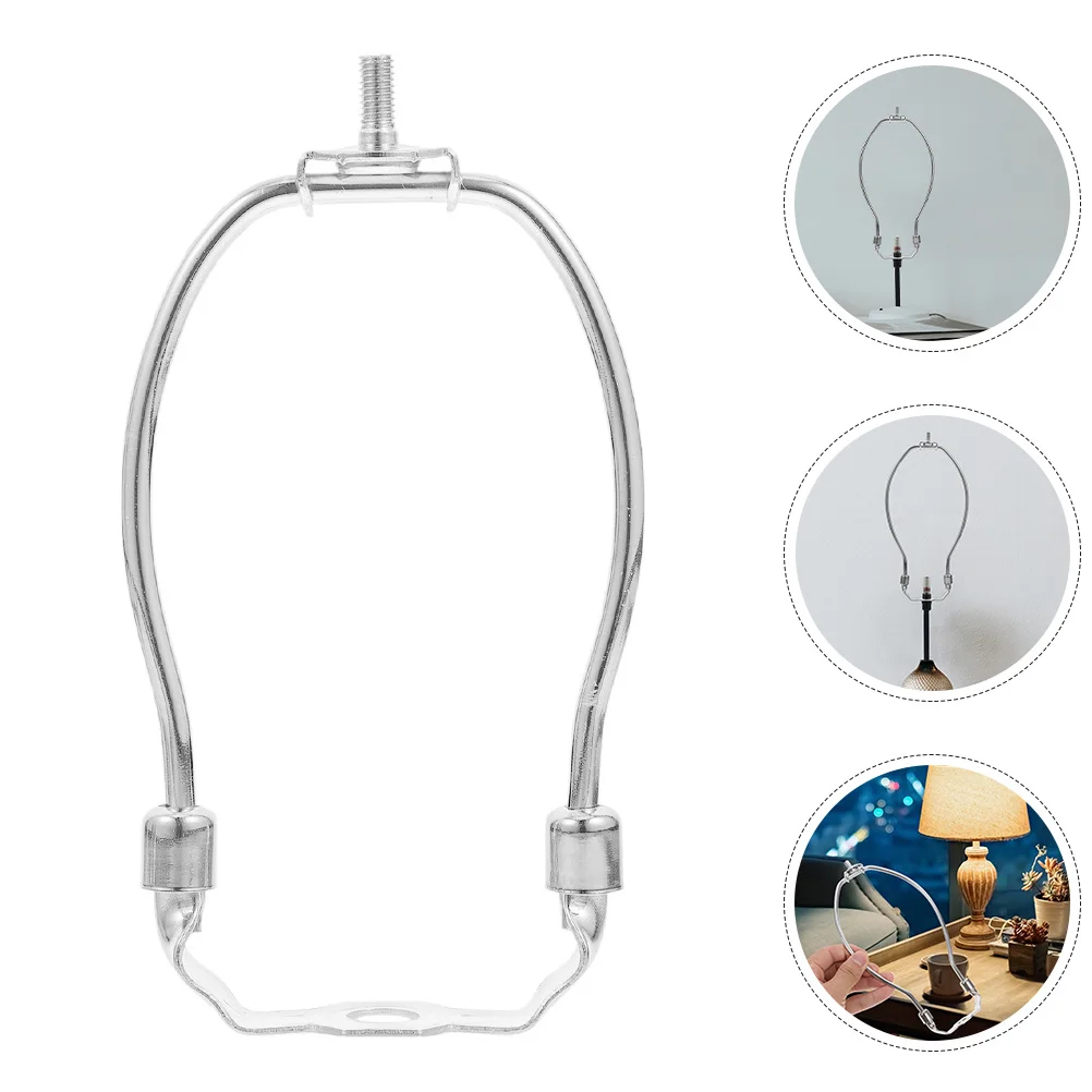 

2pcs Lamp Harp Bracket Chrome 6 Inches Heavy Duty Shade Support For Table Floor Lamps Adjustable Saddle Base Replacement