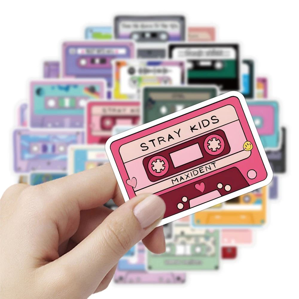 10/30/50pcs Music Tape Cartoon Stickers Graffiti Decals Notebook Laptop Phone Skateboard Fridge Car Waterproof Sticker Kids Toys