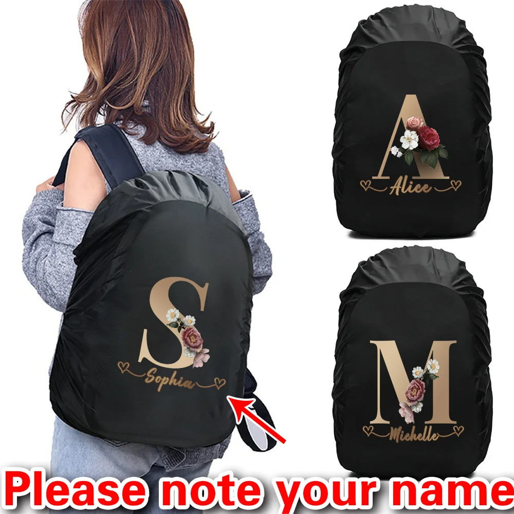 

Customized Rose Gold Letter Backpack Rain Cover Foldable Protective Cover Lightweight Camping Waterproof Backpack Shell 20-70L