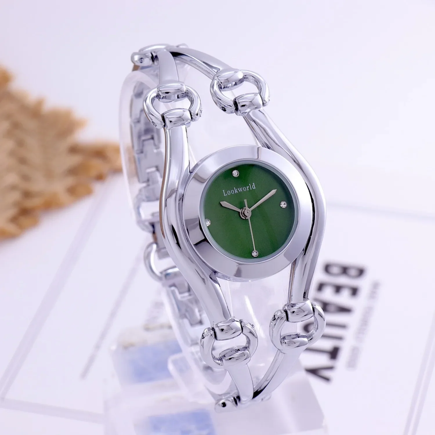 LOOKWORLD jam tangan wanita mode romantis hadiah Thanksgiving, hadiah Natal untuk wanita jam tangan kuarsa