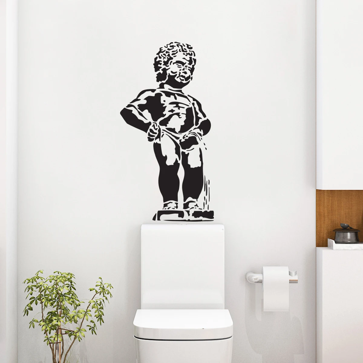 T611# Boy peeing Toilet Stickers Cartoon Child Urination Toilet Lid WC Door Sticker Removable Self-Adhesive Decor