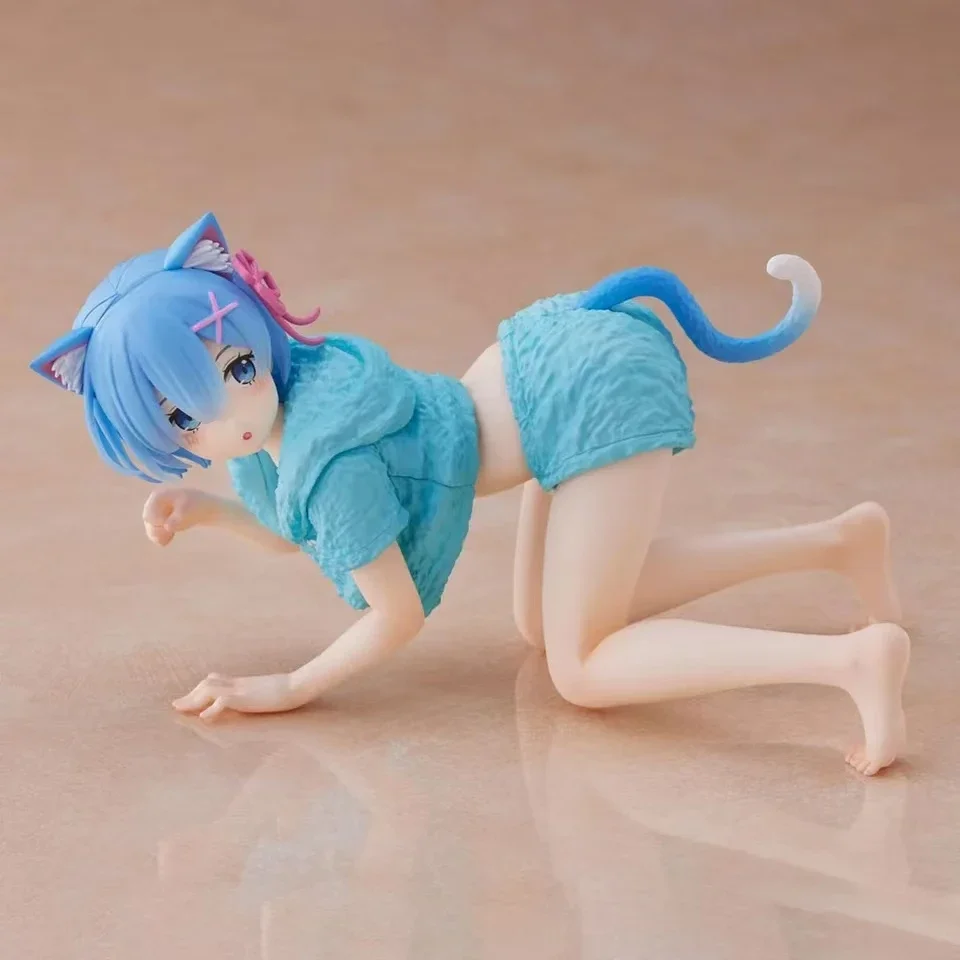 Taito Original Desktop Cute Ram Cat Room Wear Ver. Re:life In A Different World From Zero Kawaii Anime Figure Model Toy In stock