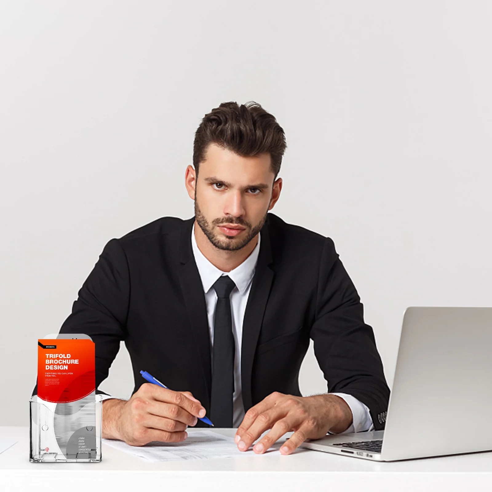 

2Pcs Transparent Document Display Rack Wall Mounted File Storage Box for Office Desk Organizer Acrylic Paper Stand